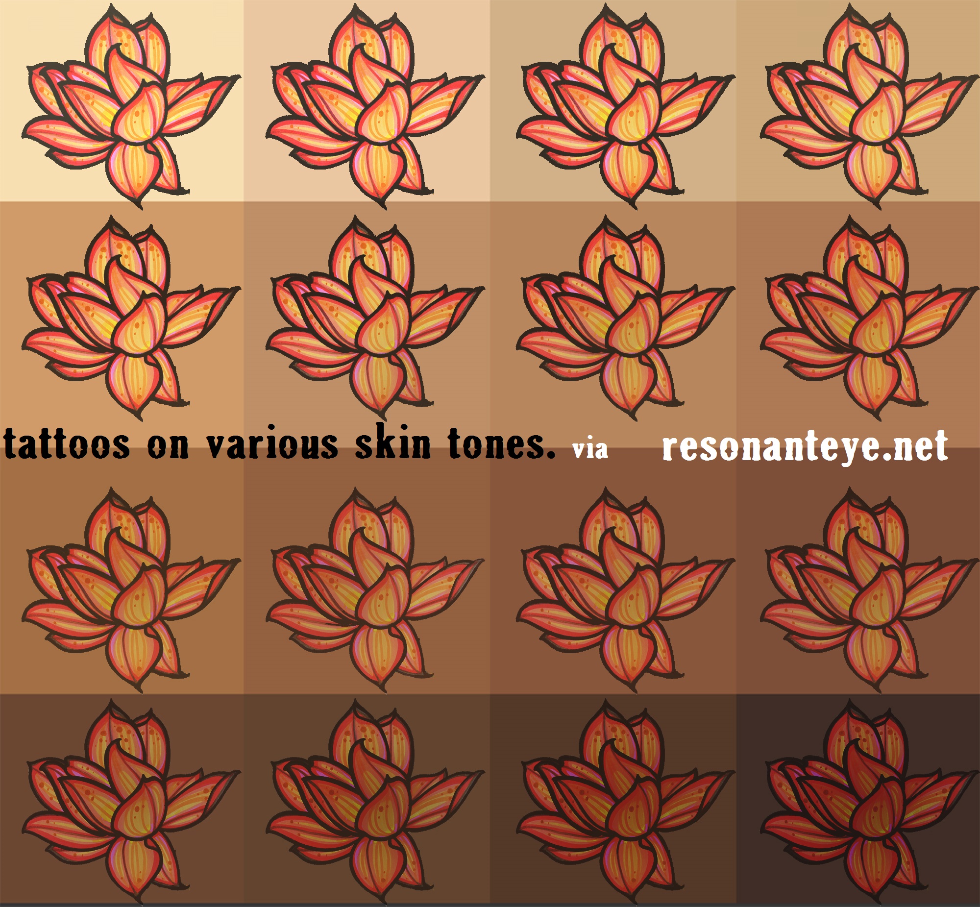 the color of your skin is determined by the top layer. tattoos sit underneath this layer: we actually look through the skin to see tattoos. our skin is a tinted window.