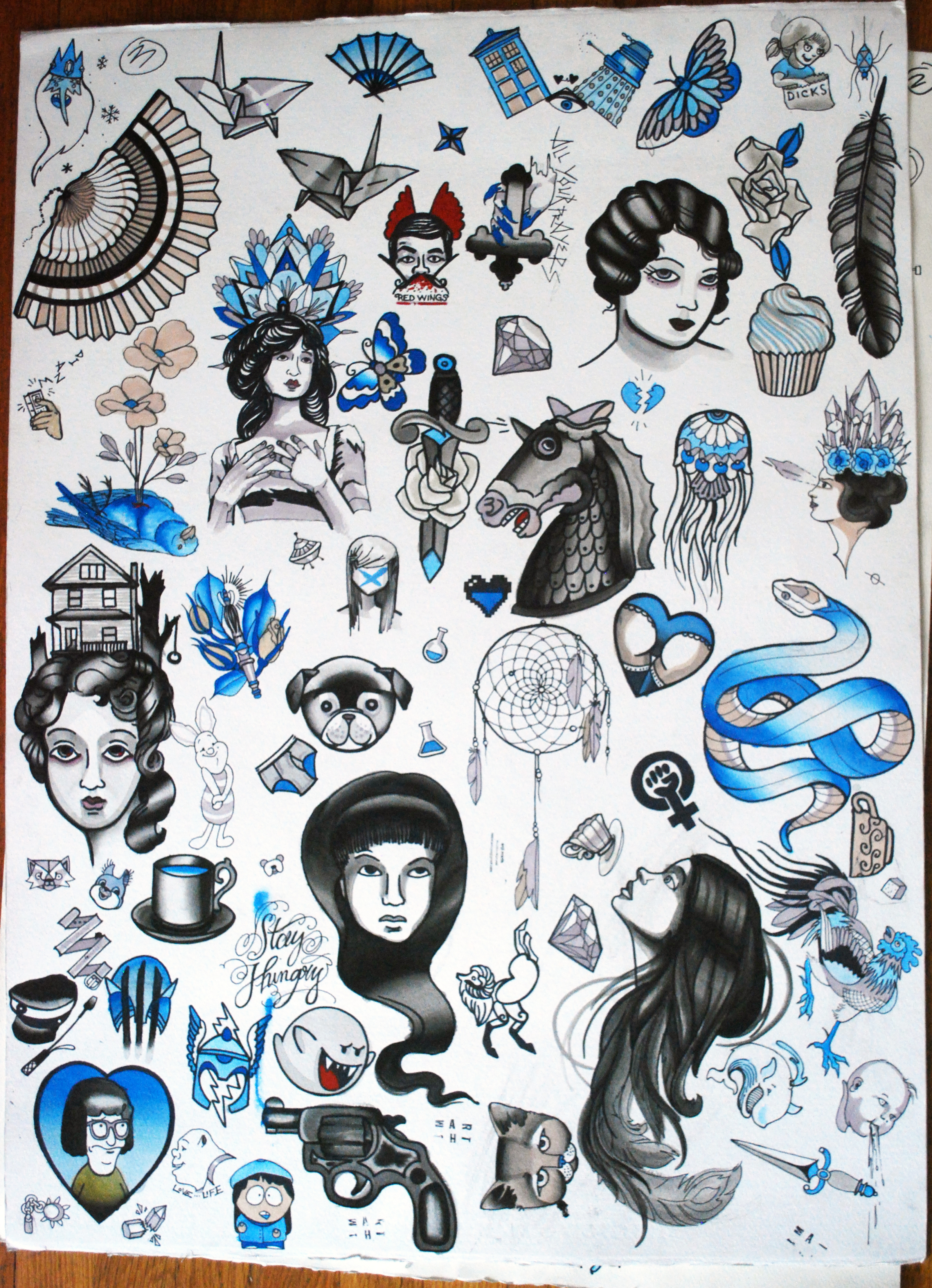 22x30" sheet of flash for tattoos, I did this to bring to the evergreen convention.