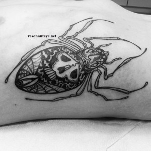 large blackwork spider tattoo