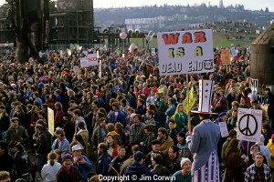 War protesters and march to Gas Works Park protesting the US involvement in the Persian Gulf  and the buid up to war against Irag January 15 deadline 1991 Seattle Washington State USA