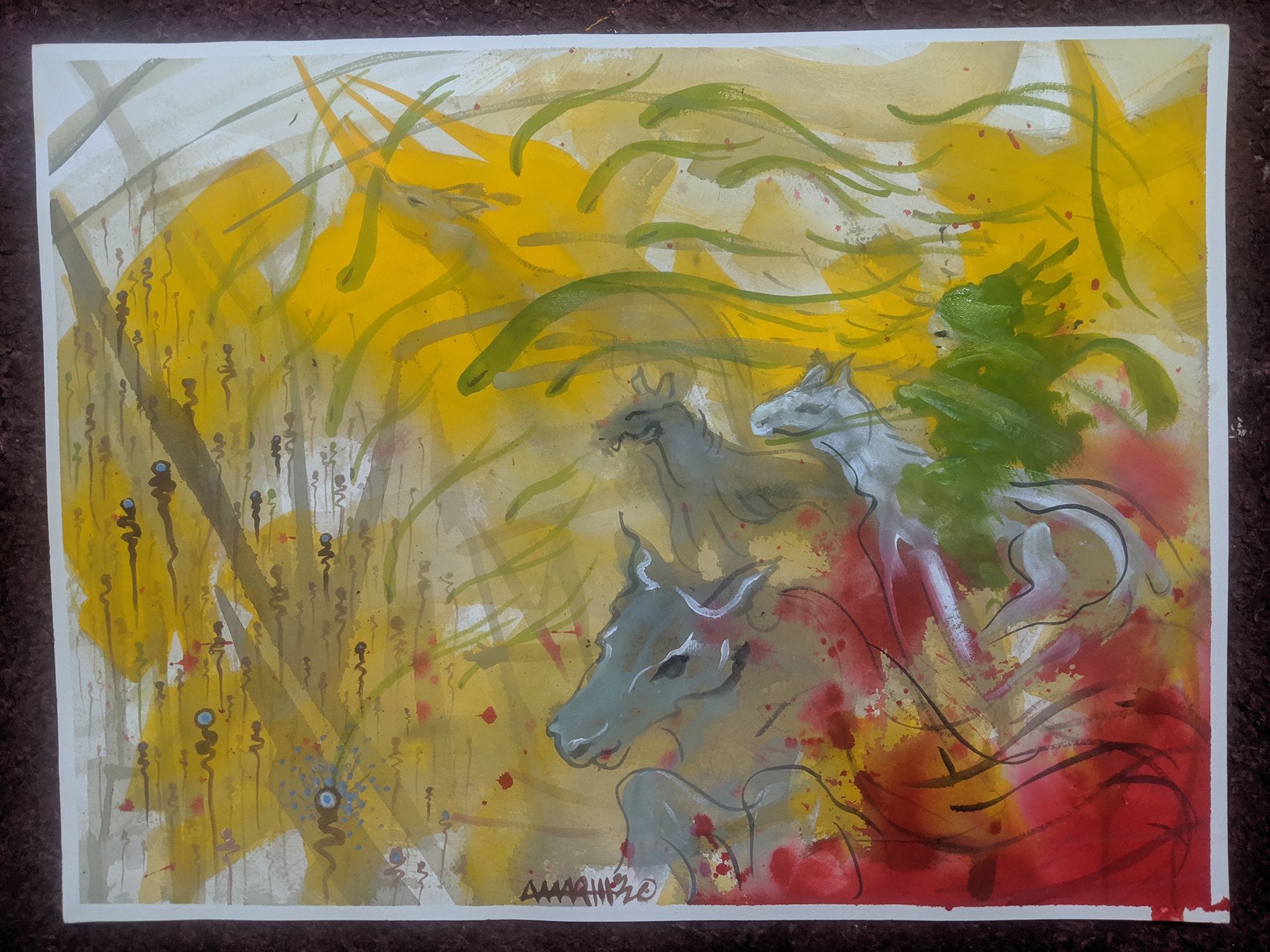 no. 13 – Atlanta⁣
(quarantine paintings, 2020)⁣⁣
⁣⁣
watercolor, oil, gesso on arches paper, 18×24″⁣⁣
⁣⁣
dedicated for⁣
Rushia Johnson Stephens⁣
music teacher⁣
1954-2020⁣
⁣
