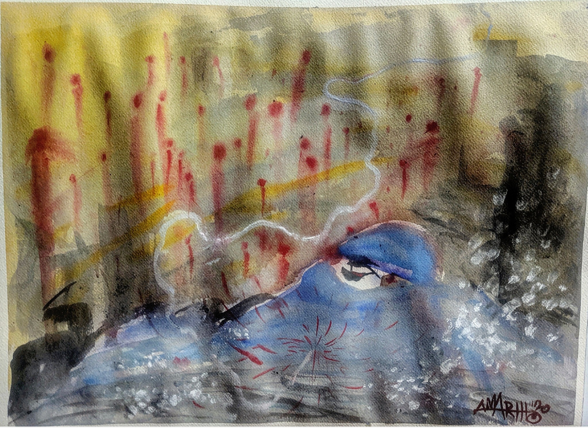 no. 3 - Iran
(quarantine paintings, 2020)

watercolor, oil, gesso on arches paper, 18x24